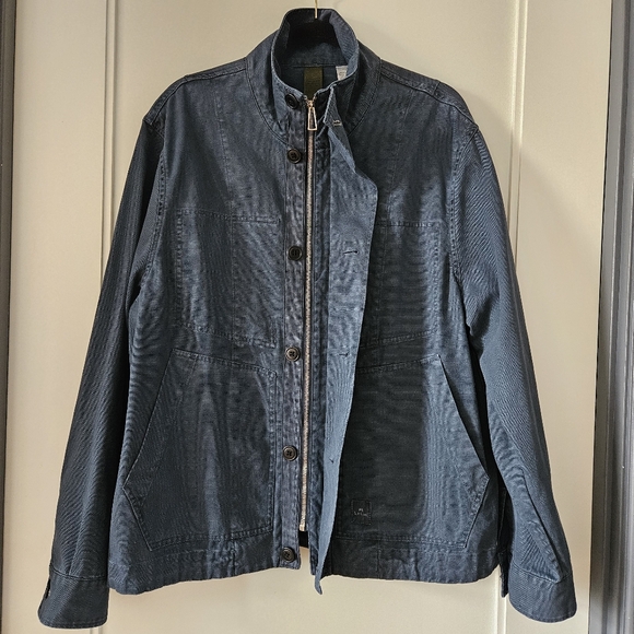 PS Paul Smith Men's Cotton Canvas Utility Jacket Chore Coat Blue Sz Large NWOT - Picture 2 of 9